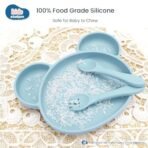 Kids Station 2 Piece Microwave Safe Silicone Baby Feeding Set -Fork - Spoon - Make Mealtime Fun and Easy for Your Little One - Portable and Diaper Bag Friendly - Baby Feeding Product (Blue) - Fast Shipping to USA & Canada - Image 6
