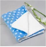 First Kick Baby Blanket New Born Pack of Wrapper Durable Fleece Polyester Cum Baby Crib Sheet for Baby Boys and Baby Girls, 107 cm X 85 cm, 0-12 Months Sky Blue - Fast Shipping to USA & Canada