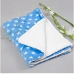 First Kick Baby Blanket New Born Pack of Wrapper Durable Fleece Polyester Cum Baby Crib Sheet for Baby Boys and Baby Girls, 107 cm X 85 cm, 0-12 Months Sky Blue - Fast Shipping to USA & Canada