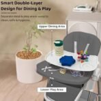 StarAndDaisy Galaxy Star High Chair For Baby Girls & Boys,Multifunction 6 In 1 Feeding Chair With Height Adjustment,One Click Fold,Detachble Food Tray,Reclining Seat 6 Months To 5 Years Kids(Grey) - Fast Shipping to USA & Canada - Image 5