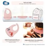 Kids Station 6 Piece BPA-Free Cat Shaped Silicone Baby Feeding Set - Baby Bib - Plate - Fork - Sipper - Spoon and Bowl - Microwave Safe - Unbreakable Eco-Friendly - Organic & Natural (Pink) - Fast Shipping to USA & Canada - Image 5