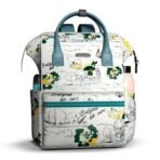 StarAndDaisy Baby Diaper Bag for Mother Travel/Diaper Bags for Mother for Travel with Laptop Pocket, Multi Compartments, Insulated Bottle Pockets, Waterproof, Ultra soft fabric - White Green - Fast Shipping to USA & Canada - Image 2