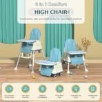 StarAndDaisy High Chair for Baby/Baby Feeding Chair for 0 to 5 Years with 4 in-1 Multifunctions/High Chair with Height Adjustable, Detachable Tray & One-Hand Adjustable -Blue - Fast Shipping to USA & Canada - Image 3