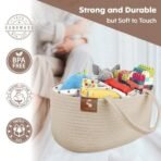 a baby cherry Cotton-Diaper Caddy | Diaper bag for Baby | Diaper Caddy Organizer Large Capacity(40 * 28 * 20Cm)|Nursery Storage Bin And Car Organizer For Diapers And Baby Wipes (Beige) - Fast Shipping to USA & Canada - Image 7