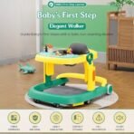 StarAndDaisy Elegant Baby Walker 6-18 months/Walker For Kids With Anti Fall Brake Pads,3 Speed Height Adjustment,Multi-Level Seat Adjustment,Recreational Music Toy Bar (Elegant Yellow & Green) - Fast Shipping to USA & Canada - Image 4