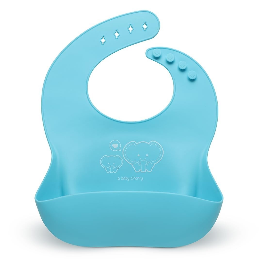 51d3BsThpVL-1.jpg a baby cherry - Baby Bibs | Bib For Baby | Comfortable Soft, Durable, Easy Wipe, Waterproof, Adjustable Neckline Buttons | Silicone Bib for Feeding Infants and Toddlers (6M to 5Y) Set of 1 - Fast Shipping to USA & Canada - Image 1