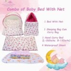 Infantbond Baby Bed with Net & 4 Waterproof Sheets (Moon Pink) ? Fast Shipping to USA & Canada - Image 4