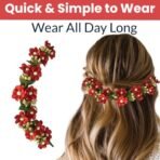 Temperia Hair Accessories For Women's & Girls -Stylish Red Rose Artificial Flowers Bun Juda Bridal Brooch & Braid For Hairstyle & Decoration - Pins & Clips For Style Of Bride, Wedding & Party (Mn106) - Fast Shipping to USA & Canada - Image 5
