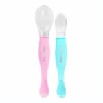 1st Step Dual Ended BPA Free Silicone Spoon Set (Pink) - Fast Shipping to USA & Canada