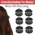 TEMPERIA (6 pcs) Hair Clips for Women & Girls - Clutcher Clutches Claw Clip Accessories - Stylish, Fashional (Black) (DN05) - Fast Shipping to USA & Canada - Image 5