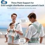 Kids Station Baby Carrier with 4 Carry Positions, Patented Design, Baby Carrier made up of Cotton, Designed for Indian Environment, Adjustable New-Born to Toddler Carrier, Max Weight Up to 15 Kgs (Green, Ergo Baby) - Fast Shipping to USA & Canada - Image 4