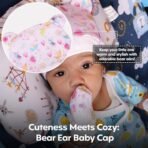 a baby cherry 100% Organic Cotton Baby Caps for Born 0-3 Months | Cap Mittens and Booties Set for New Born Baby | Soft & Comfortable Unisex Baby Accessories for Boys & Girls - Fast Shipping to USA & Canada - Image 3