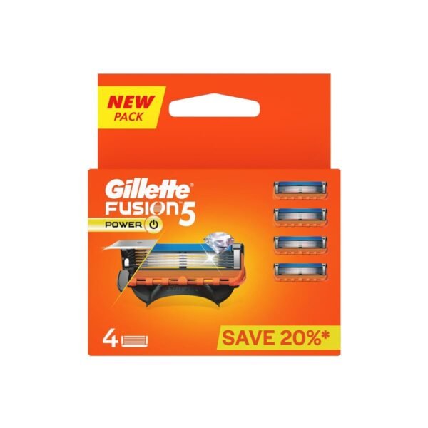 Gillette Fusion Power Blades for men with styling back blade - 4 count for Perfect Shave and Perfect Beard Shape - Fast Shipping to USA & Canada