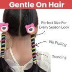 TEMPERIA (Pack of 2) Fancy Stylish Telephone Wire Hair Rubber Band for Girls, Kids - Colorful Braided Spiral Hair Ties - Cute Cartoon Ponytail Holder Elastic Hair Accessories (Random Colors & Designs) - Fast Shipping to USA & Canada - Image 4