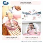 Kids Station 6 Piece BPA-Free Cat Shaped Silicone Baby Feeding Set - Baby Bib - Plate - Fork - Sipper - Spoon and Bowl - Microwave Safe - Unbreakable Eco-Friendly - Organic & Natural (Pink) - Fast Shipping to USA & Canada - Image 6