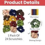 TEMPERIA (24 pcs) Silk Satin Scrunchies For Women & Girls - Stylish Luxury Ponytail Rubber Band Ties for Hair - Mix Colours (MN02) - Fast Shipping to USA & Canada - Image 3