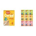 Slurrp Farm Cereal Ragi Rice and Mango with Milk & Slurrp Farm Fruit and Vegetable Teething Puffs Pack of 9 - Fast Shipping to USA & Canada