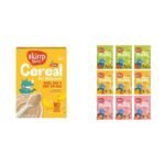 Slurrp Farm Cereal Ragi Rice and Mango with Milk & Slurrp Farm Fruit and Vegetable Teething Puffs Pack of 9 - Fast Shipping to USA & Canada