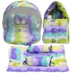 Infantbond Baby Bed with Net & Bedding Set (Purple Star) ? Fast Shipping to USA & Canada - Image 2