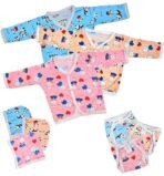 First Kick Unisex-Child Cotton Printed Presents Summer Wear Baby Clothes 5Pcs Sets Baby Cotton/Summer Suit Infant Clothes First Gift for, Multi - Fast Shipping to USA & Canada - Image 2