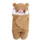 First Kick Baby Blankets New Born Pack of Hooded Supersoft Wearable Wrapper Durable Fleece Polyester Cum Baby Sleeping Bag for Babies (70 cm x 76 cm, 0-6 Months) Brown - Fast Shipping to USA & Canada - Image 3