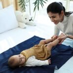 Tidy Sleep Instadry Anti-Piling Fleece Extra Absorbent Quick Dry Sheet for New Born Babies, Cotton Bed Protector Mattress Pack of 2 Maroon-Navy Blue Small (70x50) cm - Fast Shipping to USA & Canada - Image 3