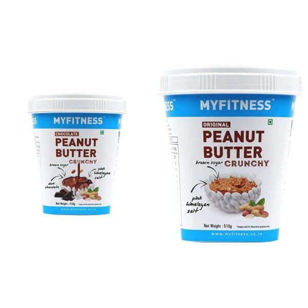 MYFITNESS Chocolate Peanut Butter Crunchy 510g & Original Peanut Butter Crunchy 510g | Protein - Fast Shipping to USA & Canada