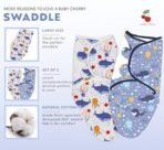 a baby cherry - Baby Swaddle Wrap for New Born || Adjustable Swaddle for New Born Baby || 100% Cotton Soft Baby Blanket for 0-6 Months - Pack of 2 (Multi-Color, 200 GSM) - Fast Shipping to USA & Canada - Image 5
