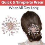 TEMPERIA Hair Accessories For Women & Girls Stylish for Wedding - Artificial Flowers & Pearl Style Juda Bun Accessories - Floral Bridal Brooch & Hair Pins - Hairstyle Decoration Bride Clips (MN12) - Fast Shipping to USA & Canada - Image 5