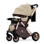 StarAndDaisy Baby Strollers / Pram For 0-3 Years Girl & Boy With Foldable Design, Food Tray, 4 Wheel Suspension, Adjustable Seat, 5 Point Safety Belt, Light Weight & Convenient (Brown) - Fast Shipping to USA & Canada