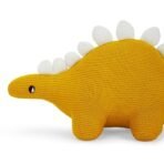 haus & kinder Knitted Dinosaur Soft Toy - 100% Cotton Cover Toy Gift for Kids, Soft Toys for Girls & Soft Toys for Boys, Toddler Toys, Toys for New Born Baby Boy and Girls, Corn Silk, 10X25 CM, 1Pc - Fast Shipping to USA & Canada - Image 4