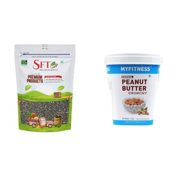 SFT Chia Seeds 500 Gm & MYFITNESS Original Peanut Butter Crunchy 510g | 25g Protein to Boost Energy - Fast Shipping to USA & Canada