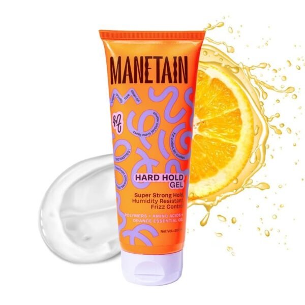 MANETAIN Hard Hold Gel for Curly & Wavy Hair 200ml | Strong Hold, Frizz Control | Long-lasting Definition, Humidity Resistant, Shine-Enhancing | Silicone-Free & Vegan | Fortifying Formula for Defined Curls - Fast Shipping to USA & Canada