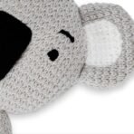 Haus & Kinder Teether for Baby 0-2 Years - Pack of 1 | Grey Koala Face Toy with Wooden Ring & Rattle | Knitted Baby Teether, Soft Cotton Teething Relief Toy | 15cm | Nursery D?cor | Baby Shower Gift - Fast Shipping to USA & Canada - Image 5