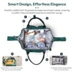 StarAndDaisy Baby Diaper Bag for Mother Travel/Maternity Bag with Multi-Compartments, Insulated Bottle Pockets, Waterproof (Dark Green Yellow) - Fast Shipping to USA & Canada - Image 5