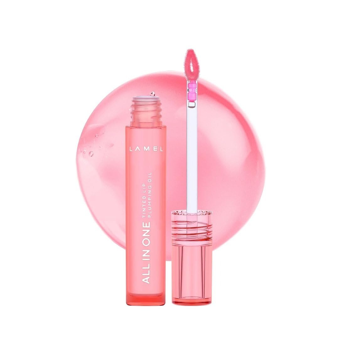 51kU8w2wLzL-1.jpg Lamel All In One Lip Tinted Plumping Oil- Peachy, Lip Oil Tint for Pigmented Lips | Hydrating, Plumping & Glossy Lip Tint | Non-Sticky Lip Oil with Long-Lasting Tint | 3ml - Fast Shipping to USA & Canada - Image 1
