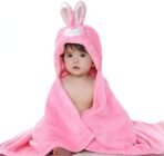 First Kick Baby Blankets New Born Pack of Hooded Wrapper Durable Fleece Polyester Sleeping Bag and Baby Bath Towel for 0-6 Months Baby Boys and Baby Girls Pink - Fast Shipping to USA & Canada
