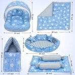 Infantbond Newborn Bedding with Mosquito Net & Blanket (Blue Cloud) ? Fast Shipping to USA & Canada - Image 4