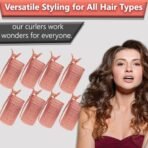 TEMPERIA (8 pcs) Heatless Hair Curler Roller with Clips for Women - Premium Velcro Rollers for Curling Hair - Lightweight and Portable No Heat Hair Curl Tools (Random Colors) - Fast Shipping to USA & Canada - Image 6