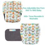 1st Step Reusable Baby Diaper Pants (5?18kg) | Washable Cloth Diaper with Bamboo Insert | 300+ Uses | Adjustable Fit with Snap Buttons | High Absorbency, Quick Dry, Leak-Proof & Stain Resistant - Fast Shipping to USA & Canada - Image 6