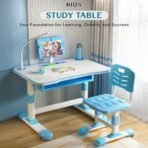 StarAndDaisy Kids Study Table Functional Desk Chair Set 3-12years Boys Girls/Kids Chair & Table with Height Adjustable/Study Table with Bookholder, Lamp, Storage Box (K80-Blue-) - Fast Shipping to USA & Canada - Image 3