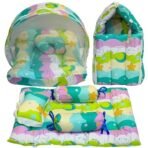 Infantbond Combo Baby Bed with Net & Bedding (Pista Green Star) ? Fast Shipping to USA & Canada - Image 2