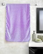 First Kick Luxury Microfiber 2 Pcs Face Baby Towel Super Absorbent, Fade-Resistent, Ultra Soft (Zig-Zag) - L 61 cm x B 46 cm - Purple - Fast Shipping to USA & Canada - Image 3