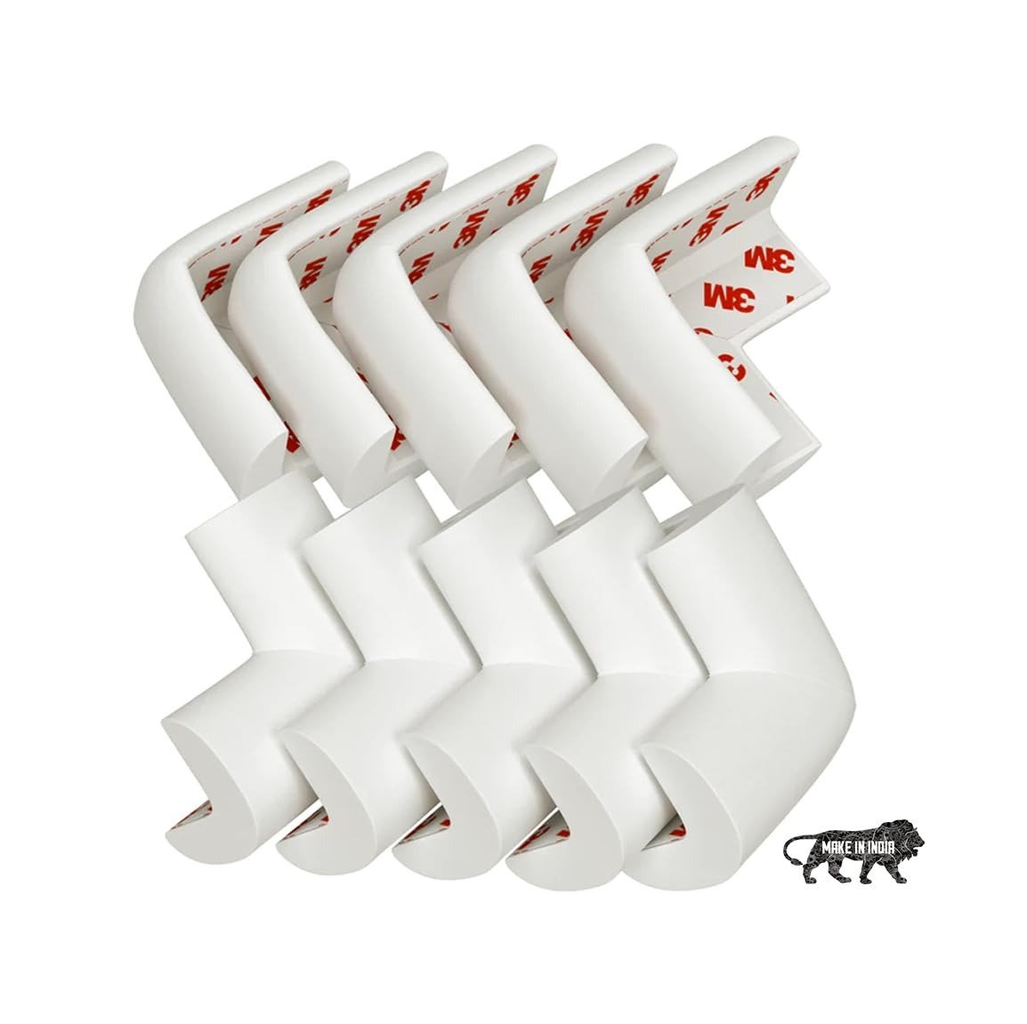 51nUbrHdYkL-1.jpg Kids Station Baby Proofing Corner Protector for Kids Safety, Made in India Rubber Edge for Sharp Furniture Edges and Corners, A Baby Safety Product (Corner Guards, 10 Pcs, L- Shape, Off-White) - Fast Shipping to USA & Canada - Image 1