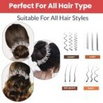 TEMPERIA Hair Accessories For Women & Girls Stylish for Wedding - Artificial Flowers & Pearl Style Juda Bun Accessories - Floral Bridal Brooch & Hair Pins - Hairstyle Decoration Bride Clips (MN105) - Fast Shipping to USA & Canada - Image 6