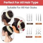 Temperia (2 Pcs) Scented Mogra Gajra Hair Accessories For Women & Girls - Hair Flower Bun Artificial Fake Gajra Scrunchies Rubber Band - Premium & Voluminous, 1 Pc Red Petals & 1 Pc White - Fast Shipping to USA & Canada - Image 6