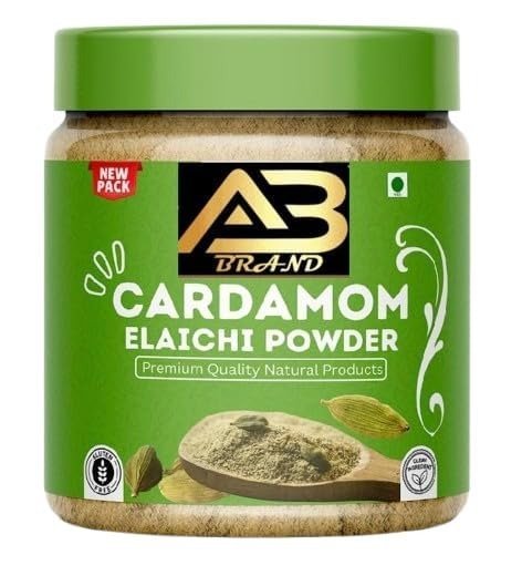AB BRAND Cardamom Seed Powder | Elaichi Powder | Aromatic, Finely Ground, Non-GMO | Ideal for Exquisite Flavoring | 100 GM - Fast Shipping to USA & Canada