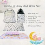 Infantbond Baby Bed Combo with Net & 4 Waterproof Sheets (Moon Grey) ? Fast Shipping to USA & Canada - Image 4