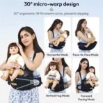 StarAndDaisy Baby Carrier for 0 to 3 Year Baby / 3-In-1 Baby Carrier withMulti Carry Positions Front & Back / Ergonomic Baby Carry Bags with Waist Straps, Padded Shoulder Support & Storage Pockets -Dark Blue. - Fast Shipping to USA & Canada - Image 3