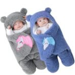 First Kick Baby Blankets New Born Combo Pack of Wearable Hooded Swaddle Wrapper Sleeping Bag for Baby Boys and Baby Girls Pack of 2 (0-6 Months, Grey & Turquish Blue) - Fast Shipping to USA & Canada - Image 2